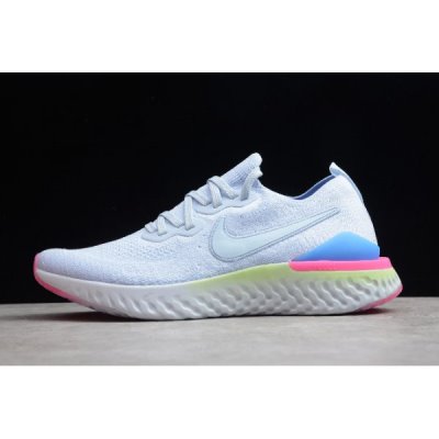 Nike Epic React Flyknit 2 Hydrogen Mavi / Açık Yeşil Koşu Ayakkabısı Türkiye - QM9I1UH5